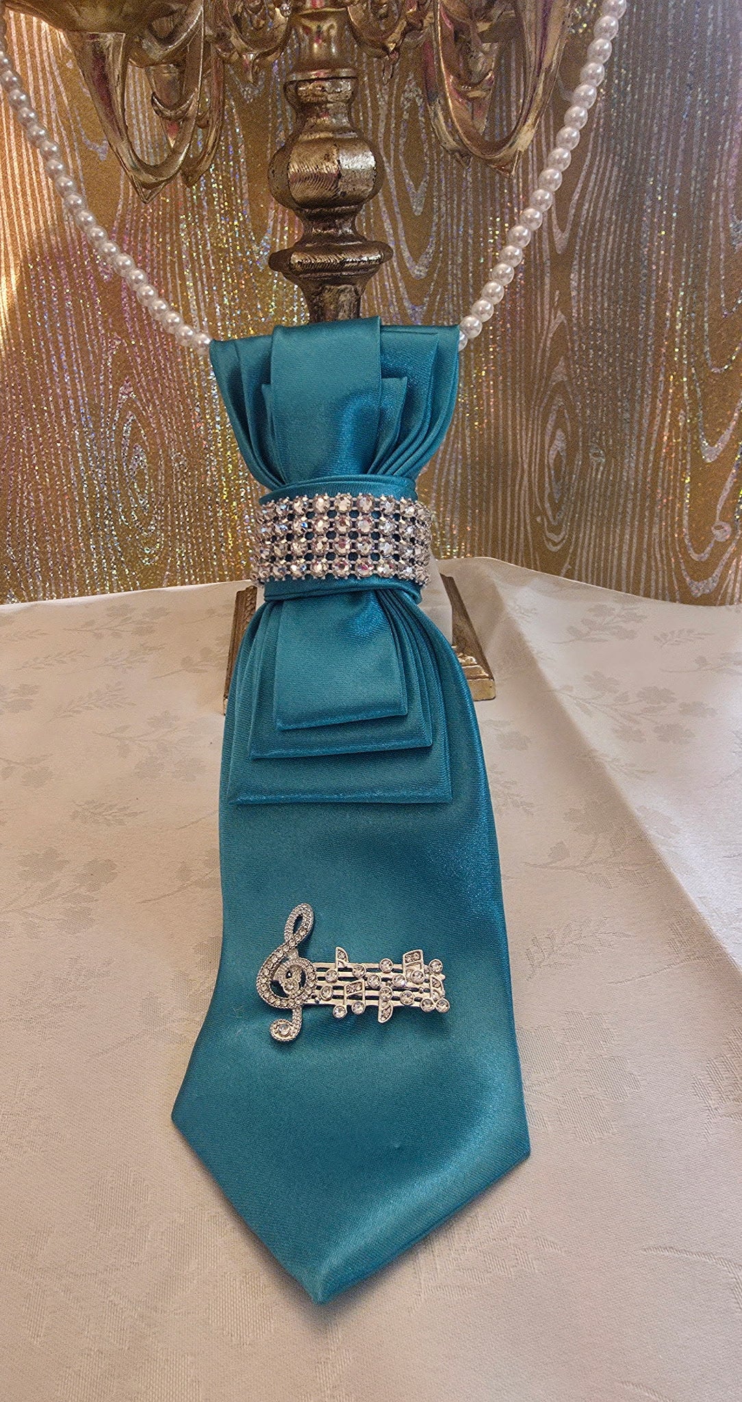 Blue Tie Necklace